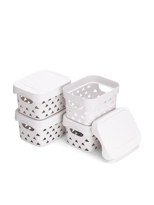 Navaris Plastic Storage Box with Lid Gray 22x17.5x13cm