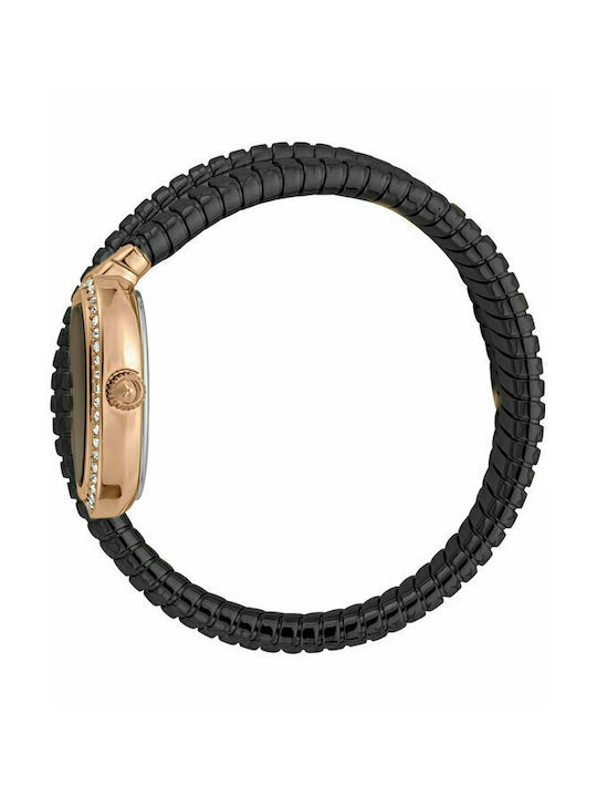 Just Cavalli Glam Chic Snake Watch with Metal Bracelet Black