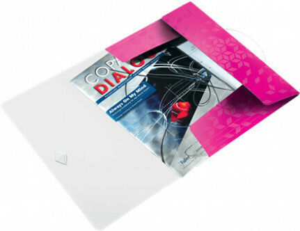 Leitz Folder with Rubber Band and Ears for Paper A4 Fuchsia Wow 4599