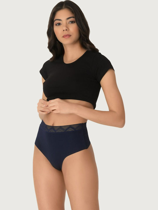 High-waisted Women's String Seamless Navy Blue