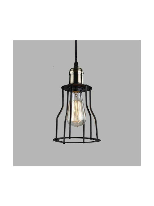 HB2014 Pendant Light Black with Socket E27 15x26cm