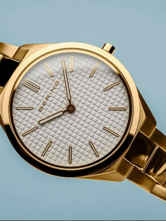 Bering Time Γυναικείο Ρολόι 31mm Μπαταρίας με Χρυσό Μεταλλικό Μπρασελέ