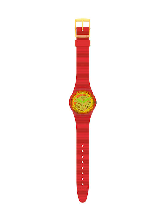 Swatch Retro-Rosso Ρολόι Μπαταρίας με Καουτσούκ Λουράκι Swatch Retro-Rosso Ρολόι Μπαταρίας με Καουτσούκ Λουράκι