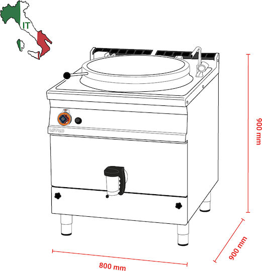 Lotus PD150-98G LPG Commercial Boiler Direct Heating 140lt 21kW L80xW90xH90cm 09280854