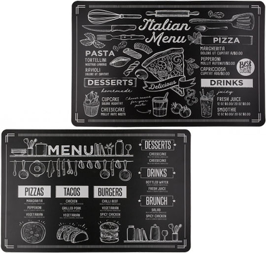 Out of the Blue Tasty Menu Сервизи за маса Пластмаса Черен 43.5x28.5см 4бр