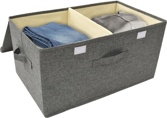 vidaXL Fabric Storage Box with Lid Gray 50x30x25cm 2pcs