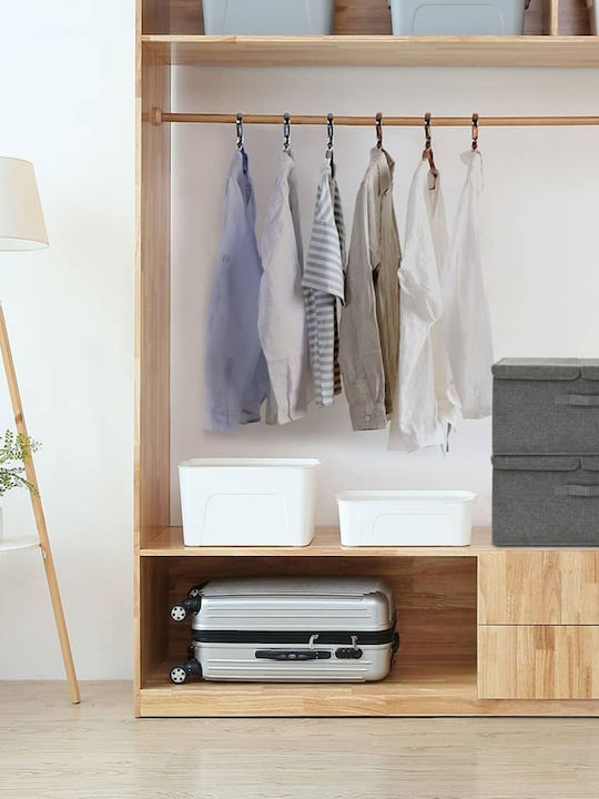 vidaXL Fabric Storage Box with Lid Gray 50x30x25cm 2pcs