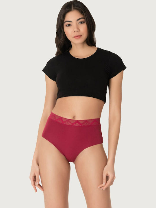 High-waisted Women's String Seamless Burgundy