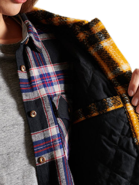 Women's Checked Yellow Overshirt