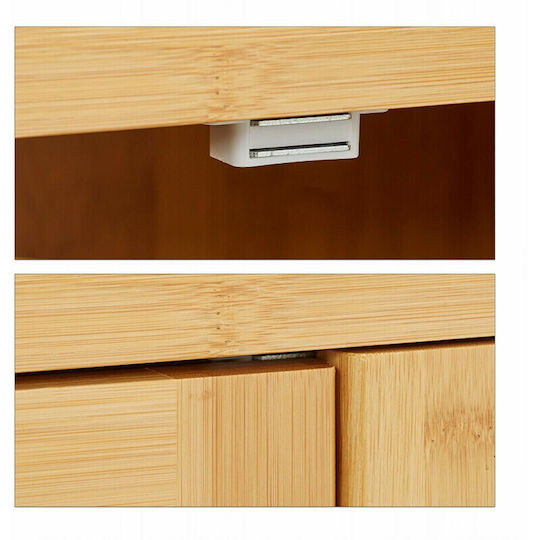 Relaxdays Natural Bathroom Cabinet L92xW50xH25cm Brown