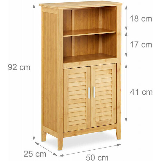 Relaxdays Natural Bathroom Cabinet L92xW50xH25cm Brown