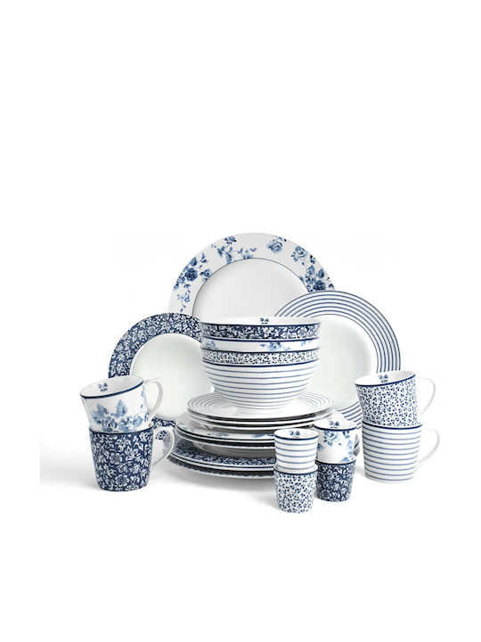 Laura Ashley Blueprints Servierplatte aus Porzellan China Rose mit Durchmesser 30cm 1Stück