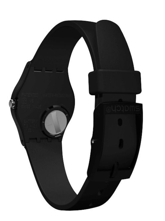 Swatch New Core Γυναικείο Ρολόι Μπαταρίας με Μαύρο Καουτσούκ Λουράκι