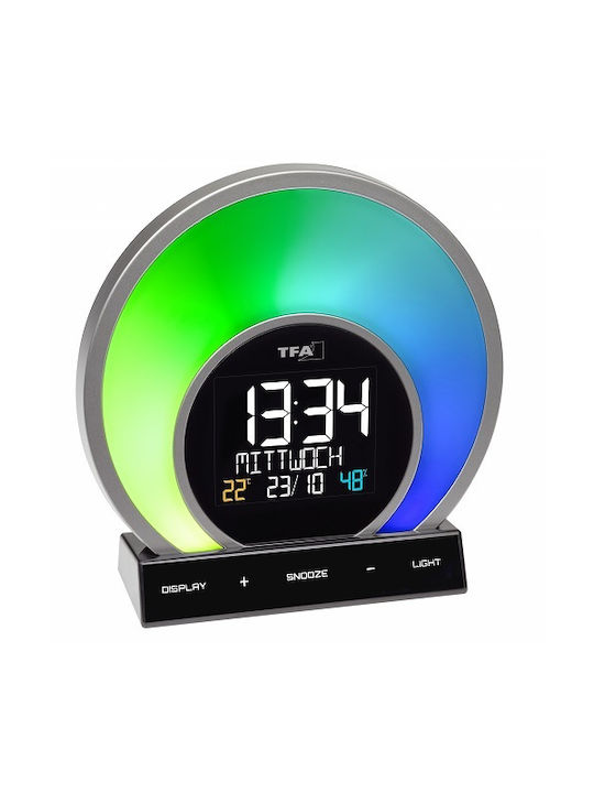 TFA Soluna Tabletop Digital Clock Plastic with Alarm Clock Black 60.2026.01