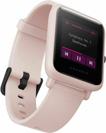 Amazfit Bip S Lite 42mm Αδιάβροχο Smartwatch με Παλμογράφο (Sakura Pink)