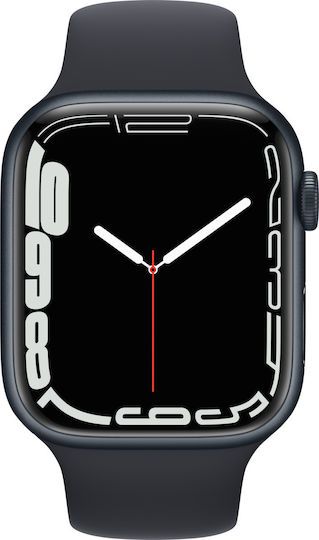 Apple Watch Series 7 Cellular Aluminium 41mm Αδιάβροχο με eSIM και Παλμογράφο (Midnight Blue)