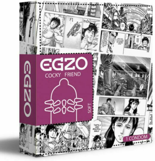 Egzo Презервативи Cocky Friend Hot Червени 1бр 52мм Natural
