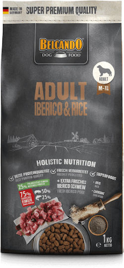 Belcando Adult Iberico & Rice 1kg Dry Food Grain-Free for Adult Large Breed Dogs with Poultry