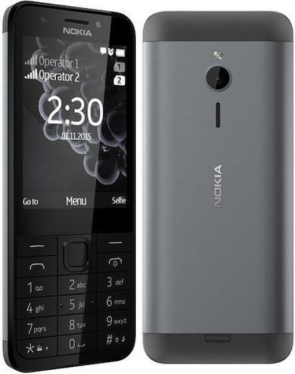 Nokia 230 Dual SIM Mobile with Buttons (English Menu) Dark Silver