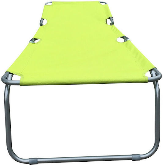 Epiplo-Fos Foldable Metallic Beach Sunbed Green 186x53x24cm
