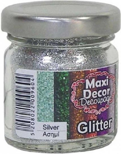 Maxi Decor Χρυσόσκονη Glitter Ασημί 20gr