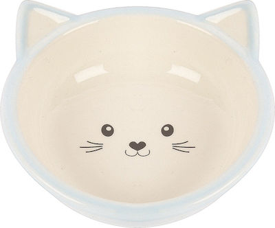 Happypet Kitten Ceramic Cat Bowl for Food & Water Blue 200ml 13cm