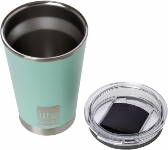 Ecolife Coffee Cup Glass Thermos Stainless Steel BPA Free 370ml Mint