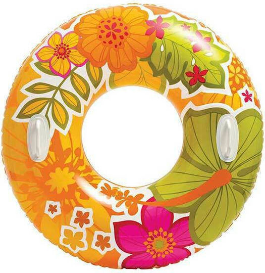 Intex Wheel with handles Kids' Swim Ring with Handles and Diameter 97cm. from 9 Years Old Flowers