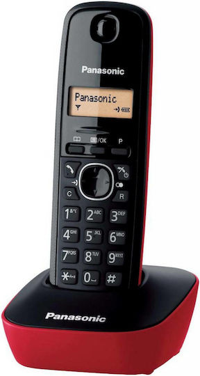 Panasonic KX-TG1611 Cordless Phone with Greek Menu Black-Red