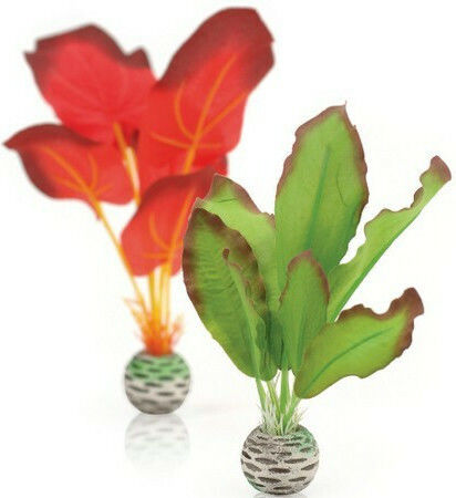 Oase biOrb Silk Plant Set S Green & Red Aquarium Ornament Artificial Plant