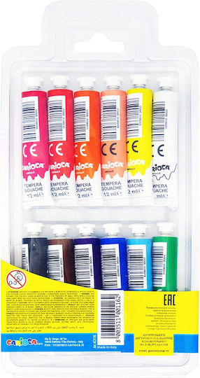 Carioca Tempera Tempera de Pictură Multicolore în Tubular 12ml 12buc