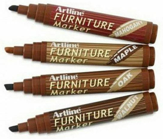Artline Furniture Marker EK-95 Μαρκαδόρος Καφέ Ανεξίτηλος Επιδιόρθωσης για Ξύλο Επίπλων Μαόνι 2.0-5.0mm