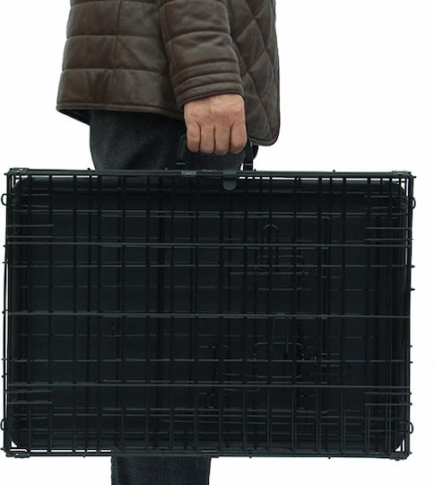 Glee Dog Wire Crate Large with 2 Doors Black 92.5x57.5x64cm