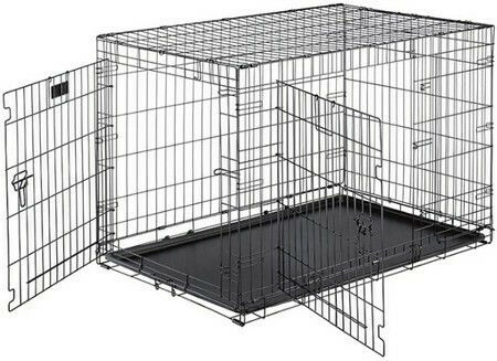 Ferplast Dog Wire Crate with 2 Doors Black 123.8x76.2x81.2cm 123.8x76.2x81.2cm