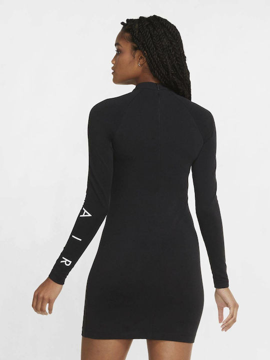 Nike Air Sportswear Mini Μακρυμάνικο Αθλητικό Φόρεμα Μαύρο