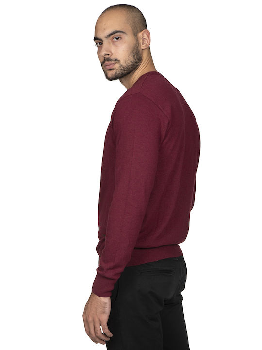 Men's blouse with cashmere neckline - Bordeaux 6250