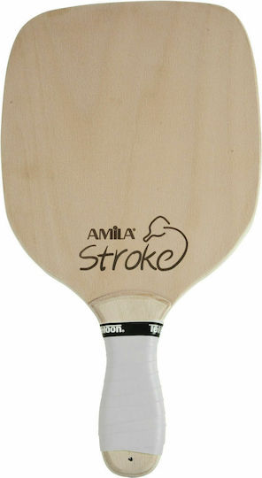 AMILA Stroke Ρακέτα Παραλίας Μπεζ 400gr με Ίσια Λαβή Λευκή