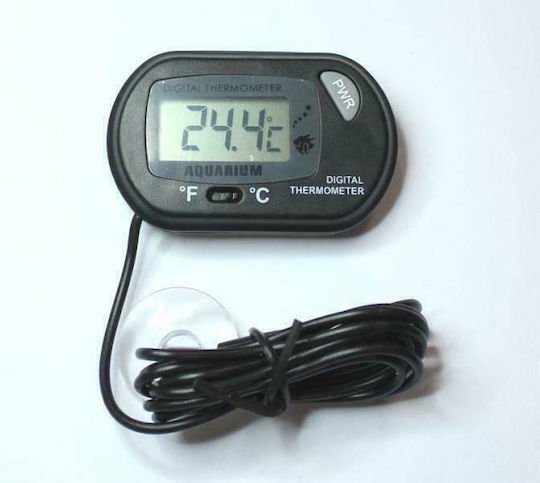 Aquarium Technical Equipment Digital Aquarium Thermometer with LCD Screen Black 5x4cm