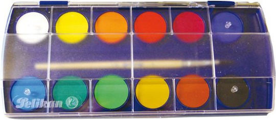 Pelikan Opaque Paint Box Aquarellfarbenset Bunte mit Pinsel 12Stück