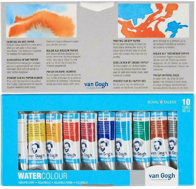 Royal Talens Watercolour Van Gogh Σετ Νερομπογιές 10ml 10 Χρωμάτων