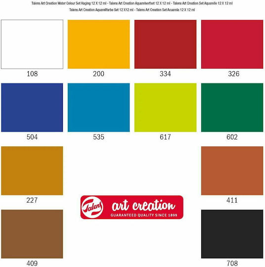 Royal Talens Water Colour Set Acuarele Multicolore 12ml 12buc