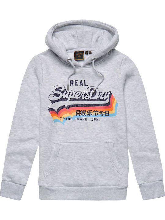 Vintage Logo Women's Sweatshirt Hooded Ice Marl