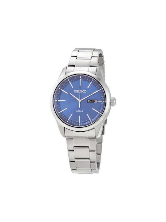 Seiko Watch Solar with Silver Metal Bracelet