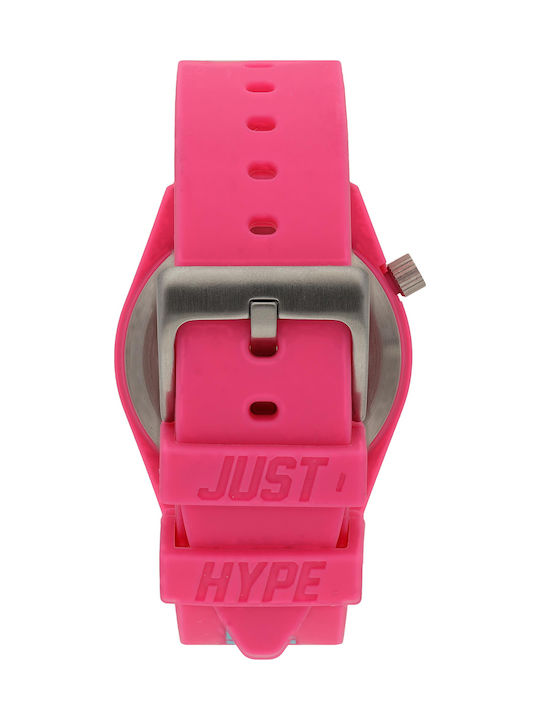 Hype Damen Uhr mit Fuchsie Kautschukarmband