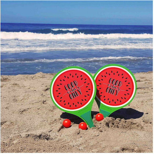 Legami Milano Wooden Children's Rackets Kids Beach Rackets Watermelon VBR0002