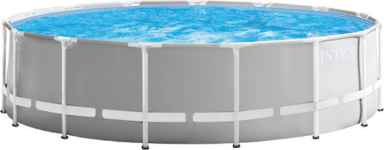 Intex Prism Metallrahmen Rundes Schwimmbecken 8592lt mit Metall-Rahmen 366x99cm Grau