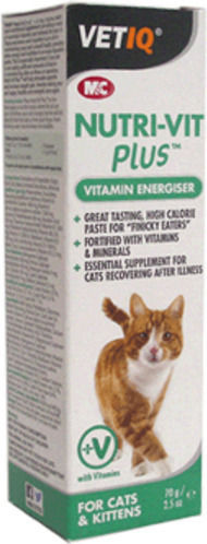 VetIQ Nutri-Vit Plus Katzen-Ernährungsergänzungsmittel Paste für Energie und Anregung 70gr