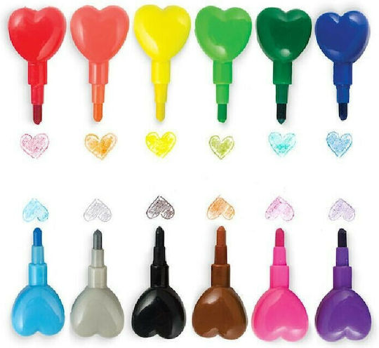 Ooly Heart To Heart Crayons Set 12 Colours