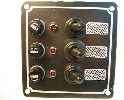 Eval Boat Switch with Panels Πινάκας Σκάφους Αδιάβροχος με 4 Διακόπτες 125x100mm