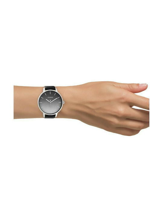 Oozoo Timepieces Watch with Black Leather Strap